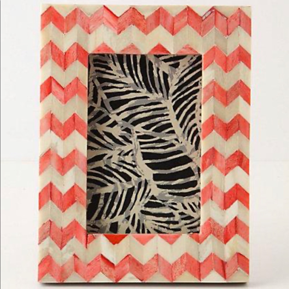 Anthropologie Pink and Cream Picture Frame